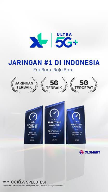 XL Ultra 5G+ - Jaringan Nomor 1 di Indonesia, Ookla Speedtest Awards 2026
